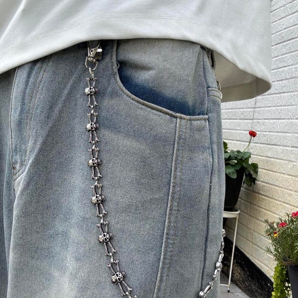 Silver skeleton Chain Wallet Chain